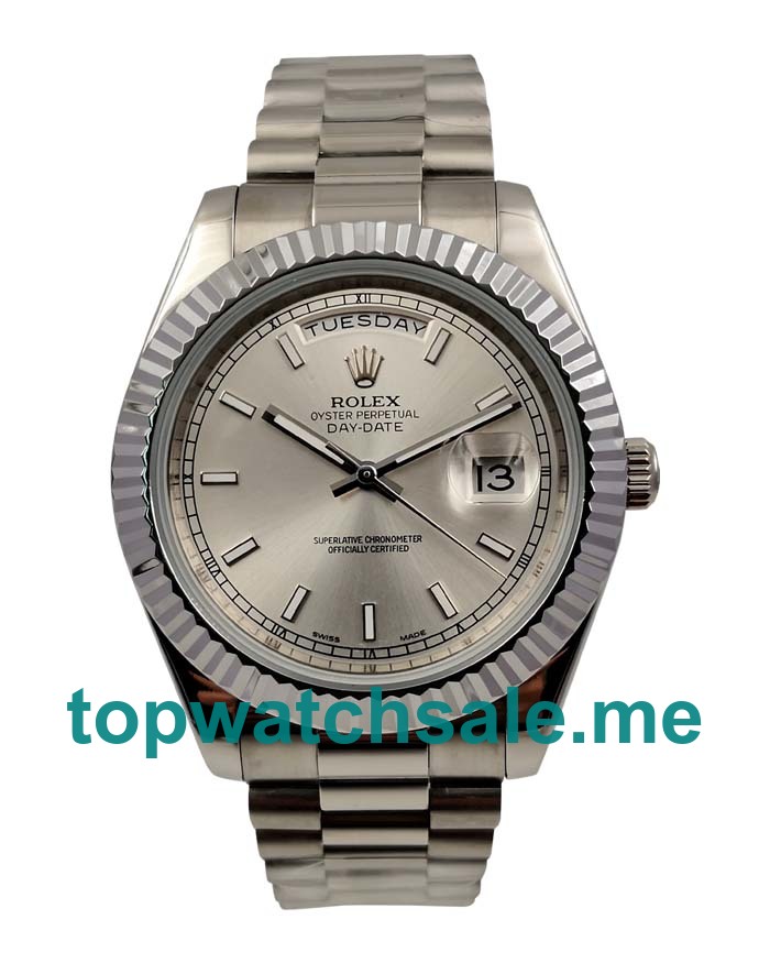 UK 41MM White Gold Replica Rolex Day-Date II 218239 Watches