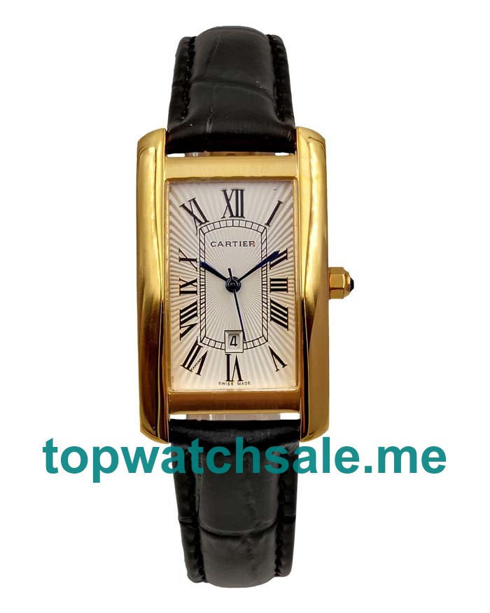 UK 23.5MM Gold Cases Cartier Tank Americaine W2603156 Replica Watches